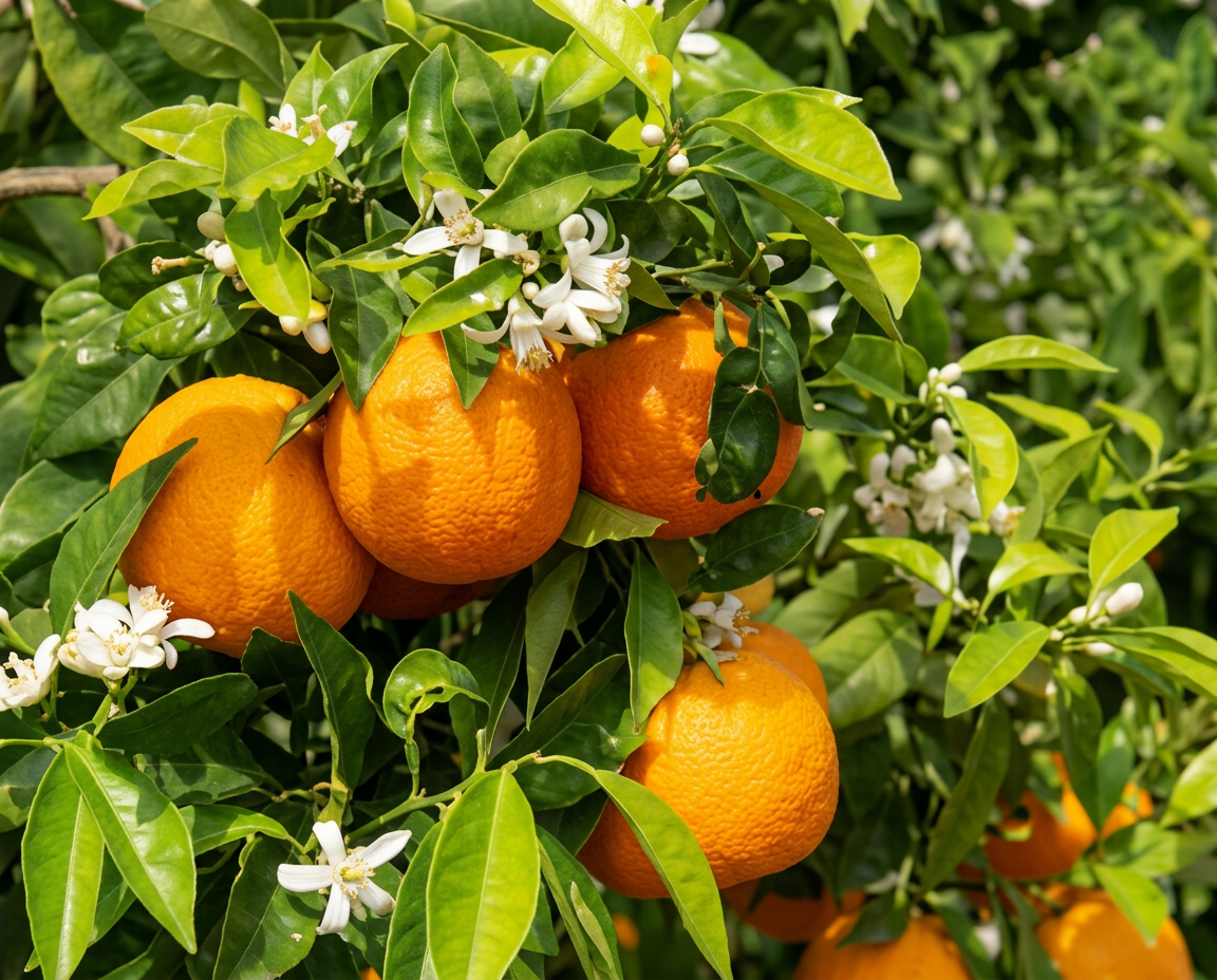 Ripe fruit growing on the tree